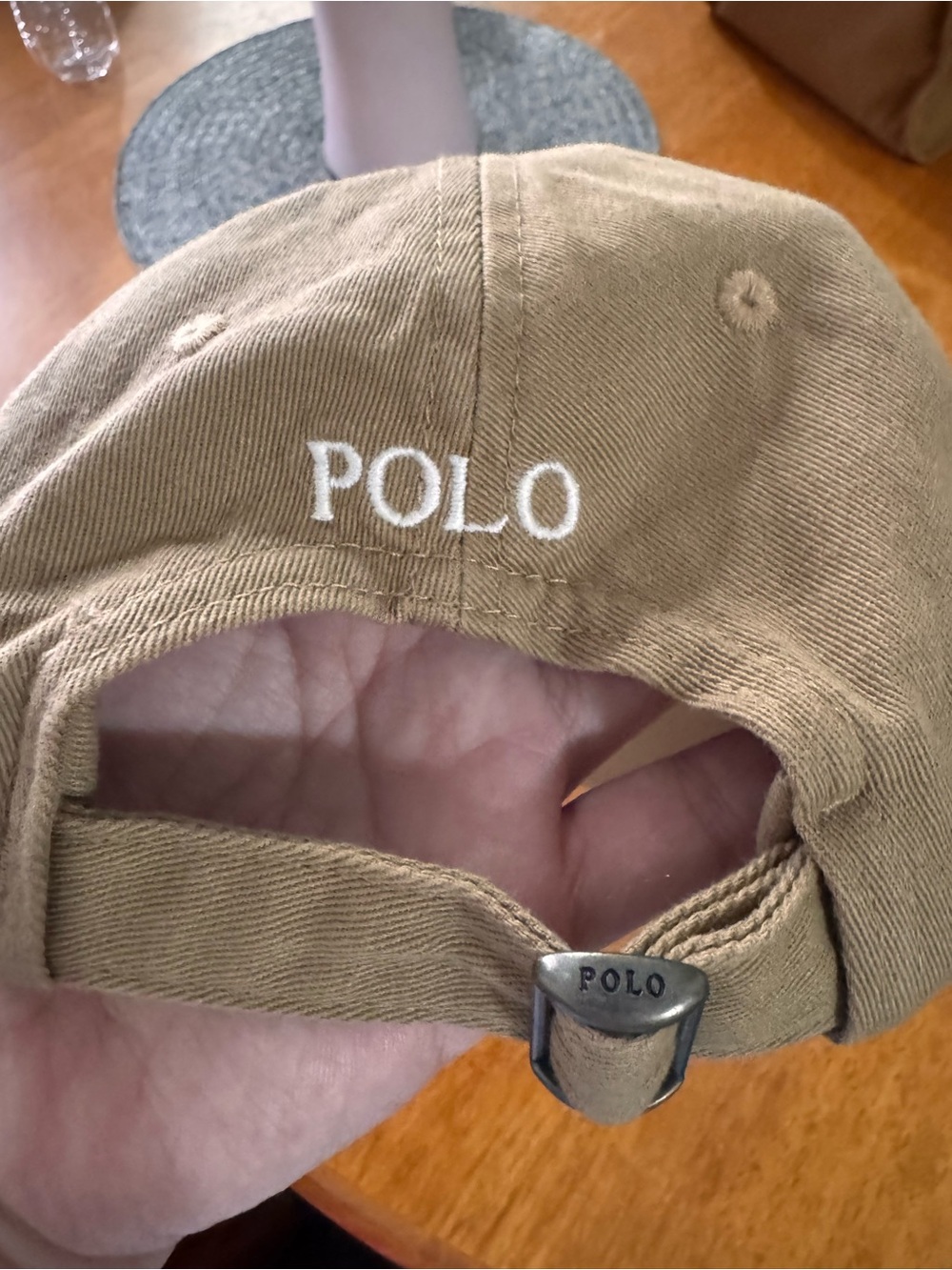 Polo by Ralph Lauren Taupe Cotton Baseball Cap with White Pony - Picture 2 of 3